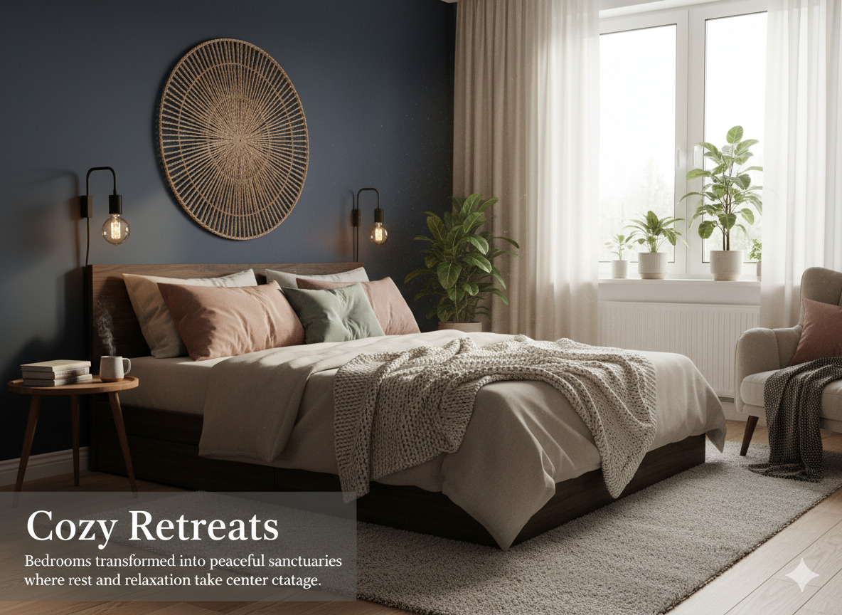 Cozy bedroom styling